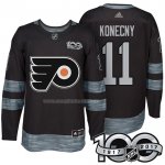 Maglia Hockey Philadelphia Flyers Travis Konecny 1917-2017 100th Anniversario Nero