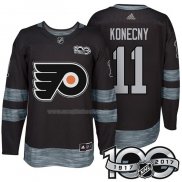 Maglia Hockey Philadelphia Flyers Travis Konecny 1917-2017 100th Anniversario Nero