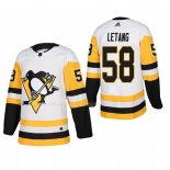 Maglia Hockey Pittsburgh Penguins Kris Letang Away Autentico Giocatore Bianco