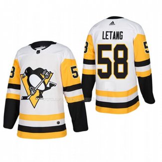Maglia Hockey Pittsburgh Penguins Kris Letang Away Autentico Giocatore Bianco