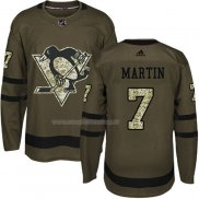 Maglia Hockey Pittsburgh Penguins Paul Martin 2018 Salute To Service Verde Militare