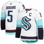 Maglia Hockey Seattle Kraken Mark Giordano Captain Away Autentico Pro Bianco