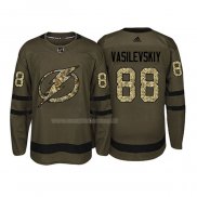 Maglia Hockey Tampa Bay Lightning Andrei Vasilevskiy 2018 Salute To Service Verde Militare