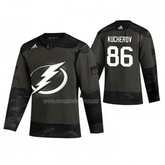 Maglia Hockey Tampa Bay Lightning Nikita Kucherov 2019 Veterans Day Camuffamento