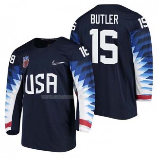 Maglia Hockey USA Bobby Butler 2018 Olympic Blu