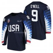 Maglia Hockey USA Brian O'neill 2018 Olympic Blu