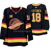 Maglia Hockey Vancouver Canucks Jake Virtanen 50 Anniversario 90's Flying Skate Nero