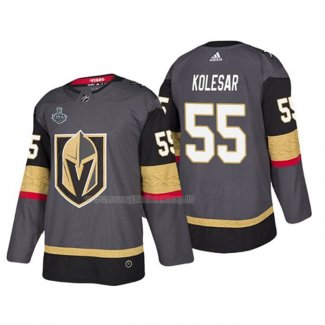 Maglia Hockey Vegas Golden Knights Keegan Kolesar Bound Patch 2018 Stanley Cup Final Gris