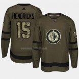 Maglia Hockey Winnipeg Jets Matt Hendricks 2018 Salute To Service Verde Militare