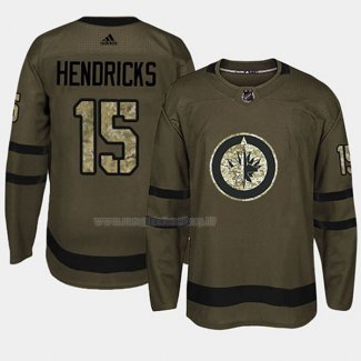 Maglia Hockey Winnipeg Jets Matt Hendricks 2018 Salute To Service Verde Militare