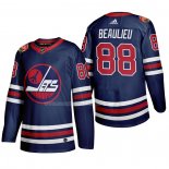 Maglia Hockey Winnipeg Jets Nathan Beaulieu Heritage Classic 2019-20 Blu