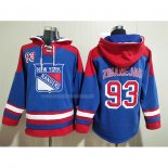 Felpa con Cappuccio New York Rangers Mika Zibanejad Blu