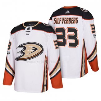 Maglia Hockey Anaheim Ducks Jakob Silfverberg 33 2018 New Season Team Road Bianco