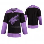 Maglia Hockey Arizona Coyotes 2019 Fights Cancer Nero