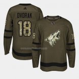 Maglia Hockey Arizona Coyotes Christian Dvorak 2018 Salute To Service Verde Militare