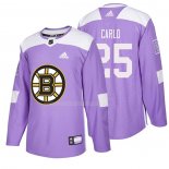 Maglia Hockey Boston Bruins Brandon Carlo 2018 Fights Cancer Viola