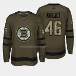 Maglia Hockey Boston Bruins David Krejci 2018 Salute To Service Verde Militare