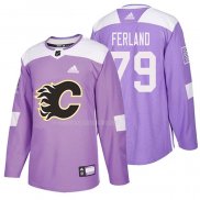 Maglia Hockey Calgary Flames Micheal Ferland 2018 Fights Cancer Viola