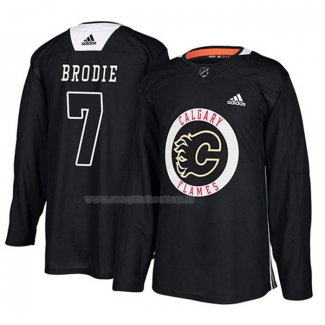 Maglia Hockey Calgary Flames Tj Brodie New Season Practice Nero