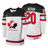 Maglia Hockey Canada Jack Mcbain 2018 Iihf World Championship Giocatore Bianco