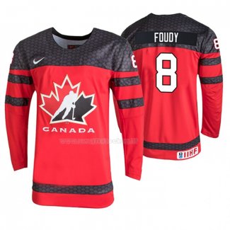 Maglia Hockey Canada Liam Foudy 2020 Iihf World Junior Championship Rosso