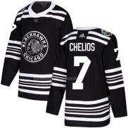 Maglia Hockey Chicago Blackhawks Chris Chelios Autentico 2019 Winter Classic Nero