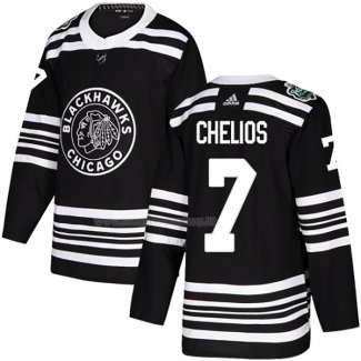 Maglia Hockey Chicago Blackhawks Chris Chelios Autentico 2019 Winter Classic Nero