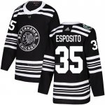 Maglia Hockey Chicago Blackhawks Tony Esposito Autentico 2019 Winter Classic Nero