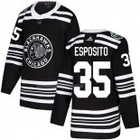 Maglia Hockey Chicago Blackhawks Tony Esposito Autentico 2019 Winter Classic Nero