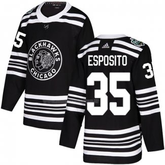 Maglia Hockey Chicago Blackhawks Tony Esposito Autentico 2019 Winter Classic Nero