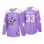 Maglia Hockey Dallas Stars Marc Methot Autentico 2018 Fights Cancer Viola