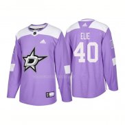 Maglia Hockey Dallas Stars Remi Elie Autentico 2018 Fights Cancer Viola
