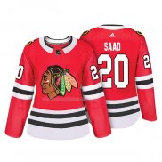Maglia Hockey Donna Chicago Blackhawks Brandon Saad Autentico Giocatore Rosso