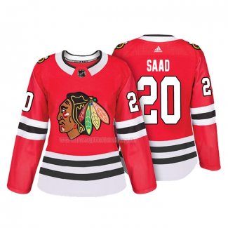 Maglia Hockey Donna Chicago Blackhawks Brandon Saad Autentico Giocatore Rosso
