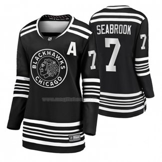 Maglia Hockey Donna Chicago Blackhawks Brent Seabrook Premier Alternato Nero