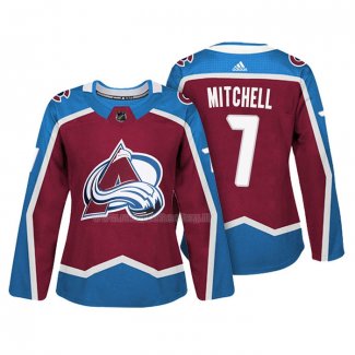 Maglia Hockey Donna Colorado Avalanche John Mitchell Autentico Giocatore Maroon