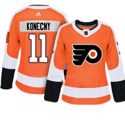 Maglia Hockey Donna Philadelphia Flyers Travis Konecny Autentico Giocatore Arancione