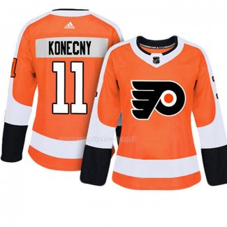 Maglia Hockey Donna Philadelphia Flyers Travis Konecny Autentico Giocatore Arancione