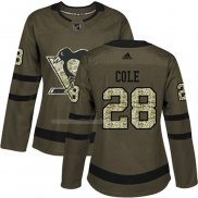 Maglia Hockey Donna Pittsburgh Penguins Ian Cole 2018 Salute To Service Verde Militare