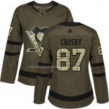 Maglia Hockey Donna Pittsburgh Penguins Sidney Crosby 2018 Salute To Service Verde Militare