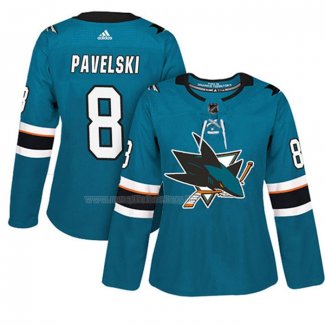 Maglia Hockey Donna San Jose Sharks Joe Pavelski Autentico Giocatore Verde