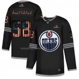 Maglia Hockey Edmonton Oilers Slepyshey 2020 USA Flag Nero
