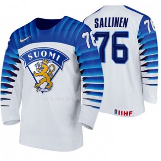 Maglia Hockey Finlandia Jere Sallinen Home 2020 Iihf World Championship Bianco