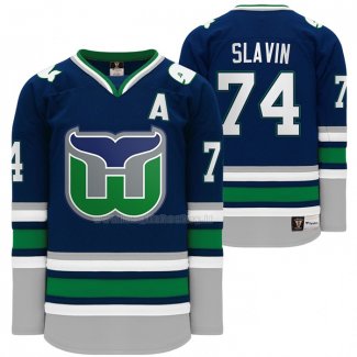 Maglia Hockey Hartford Whalers Jaccob Slavin Heritage Night Throwback Blu