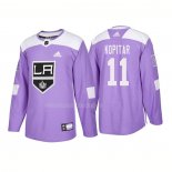 Maglia Hockey Los Angeles Kings Anze Kopitar Autentico 2018 Fights Cancer Viola