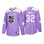 Maglia Hockey Los Angeles Kings Jonathan Quick Autentico 2018 Fights Cancer Viola