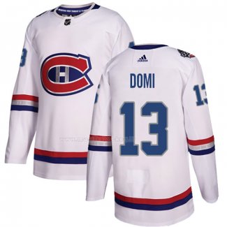 Maglia Hockey Montreal Canadiens Max Domi Autentico 2017 100 Classic Bianco