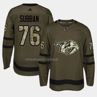 Maglia Hockey Nashville Predators P.k. Subban 2018 Salute To Service Verde Militare