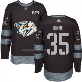 Maglia Hockey Nashville Predators Pekka Rinne 1917-2017 100th Anniversario Nero