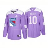 Maglia Hockey New York Rangers J.T. Miller Autentico 2018 Fights Cancer Viola
